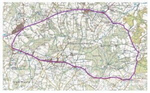 Map showing Dallington Forest Project Area