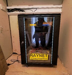 cabinet in place